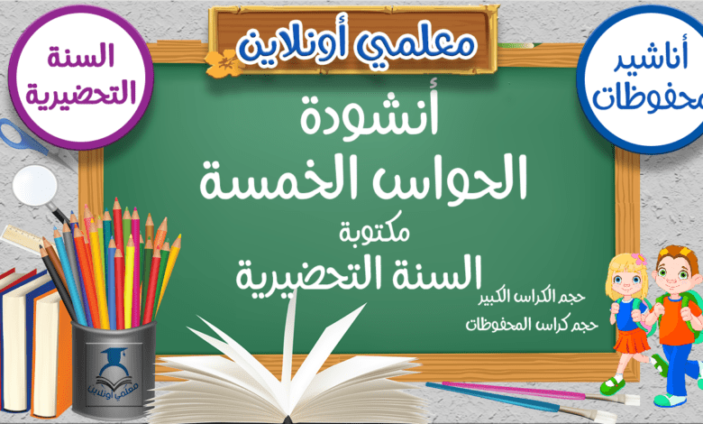 أنشودة الحواس الخمسة مكتوبة - موقع معلمي أونلاين