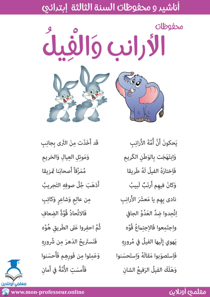 محفوظات الأرانب و الفيل مكتوبة A4