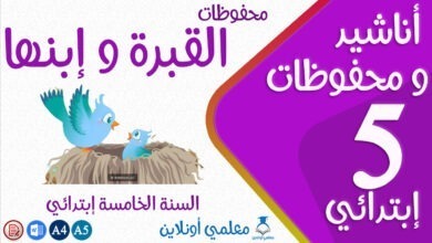 محفوظات القبرة و إبنها سنة خامسة إبتدائي كوفر