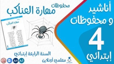 مهارة العناكب سنة رابعة كوفر