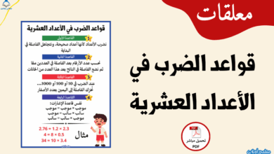 تعلم قواعد الضرب في الأعداد العشرية معلمي أونلاين