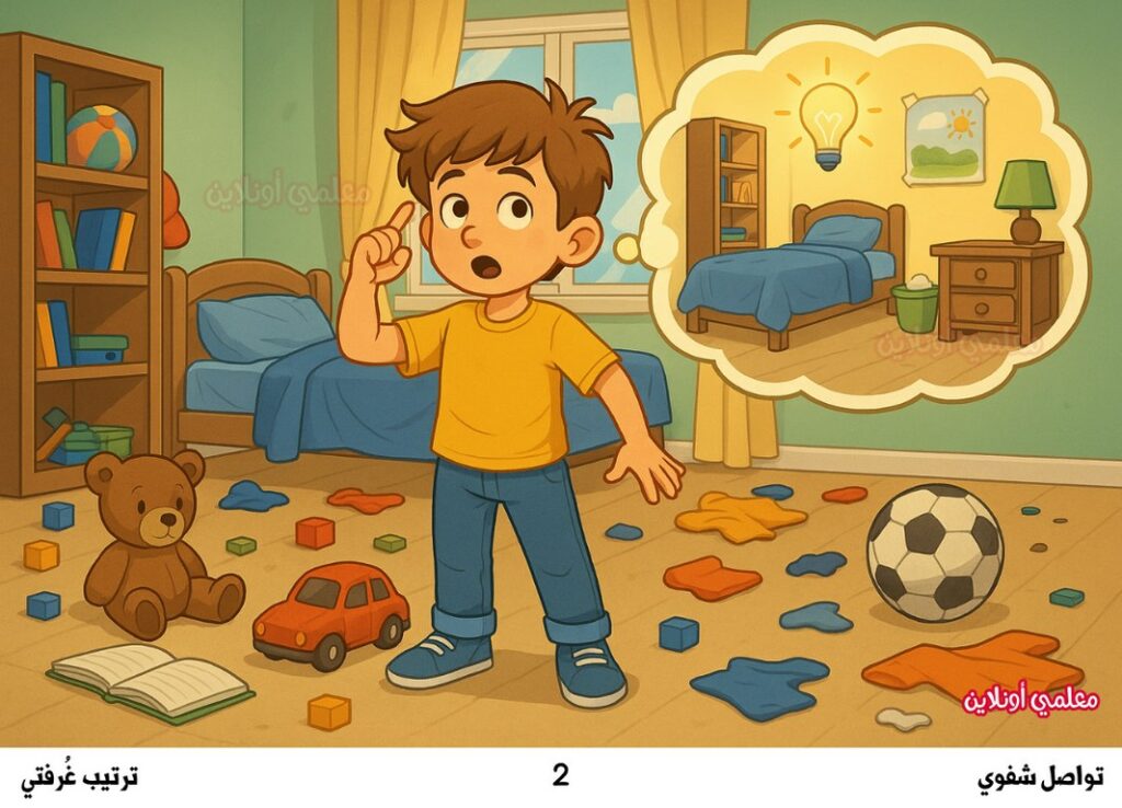 مشاهد مصورة للتواصل الشفوي - ترتيب غرفتي المشهد 2 - معلمي أونلاين