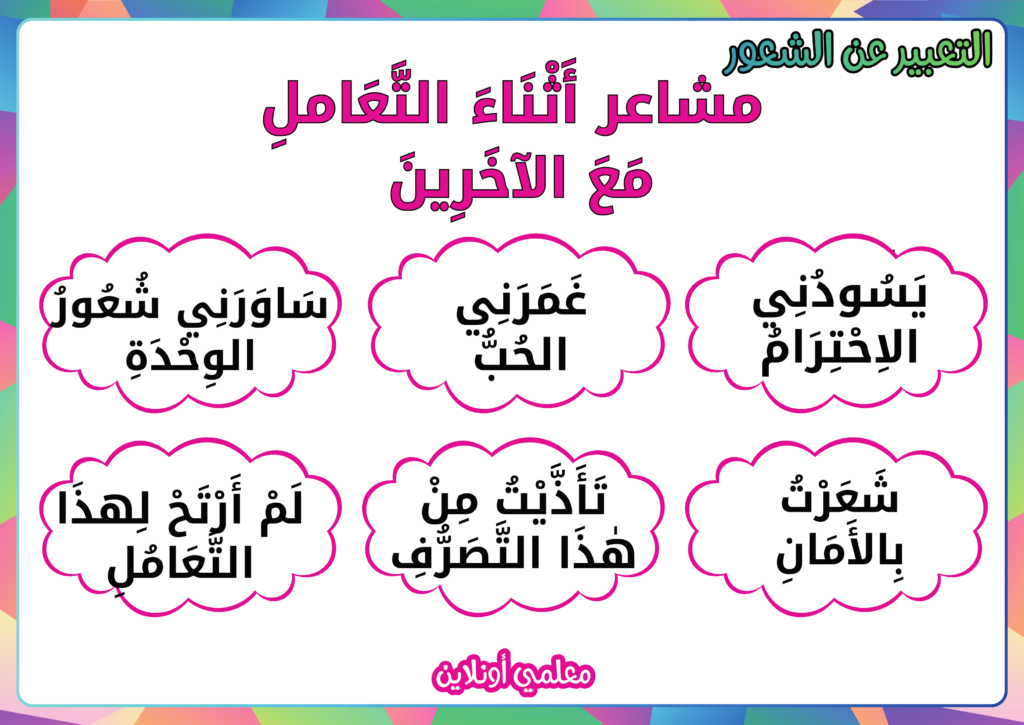 التعبير عن الشعور - مشاعر أثناء التعامل مع الأخرين