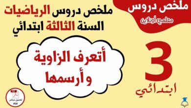 أتعرّف الزاوية وأرسمها ملخص درس