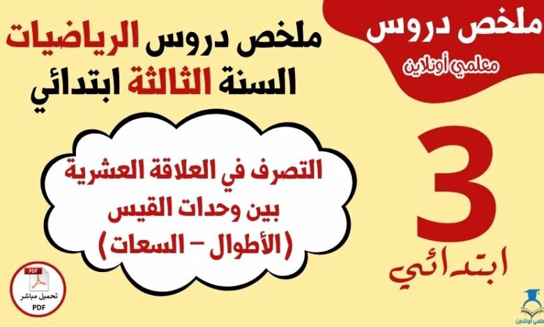 العلاقة العشرية بين وحدات القيس (الأطوال والسعات)