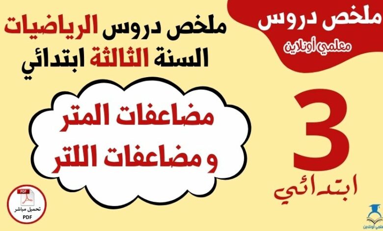 مضاعفات المتر ومضاعفات اللتر