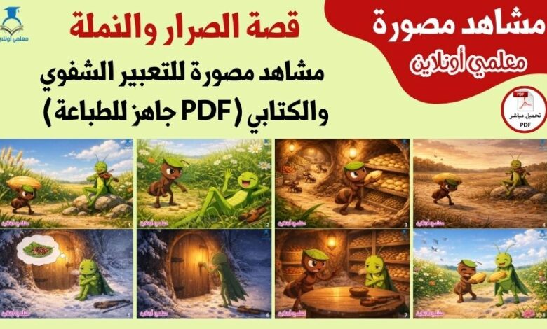 قصة الصرار والنملة – مشاهد مصورة للتواصل الشفوي
