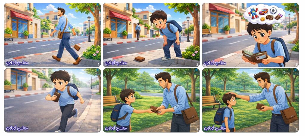 الطفل الأمين – مشاهد مصوّرة للتواصل الشفوي حول قيم الأمانة والمسؤولية