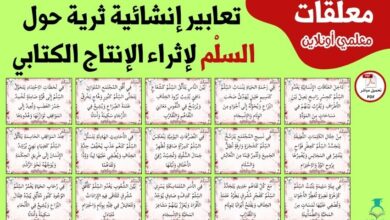 تعابير إنشائية ثرية حول السِّلْم لإثراء الإنتاج الكتابي