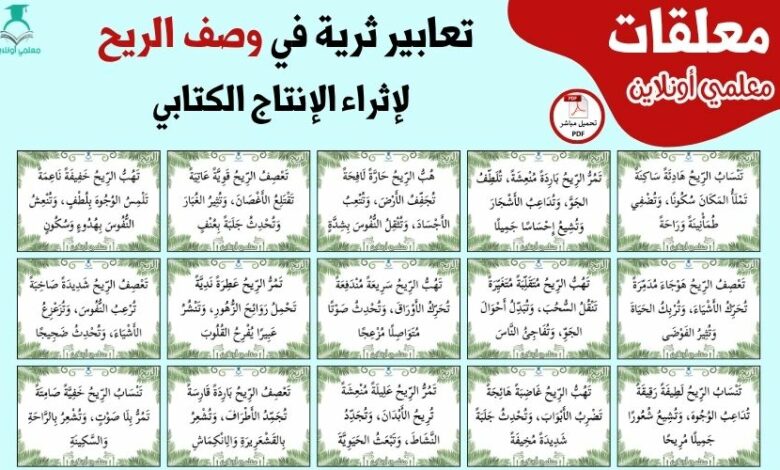 تعابير ثرية في وصف الريح